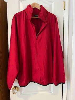 IZOD MENS LARGE windbreaker with zipper, hidden hood (L)